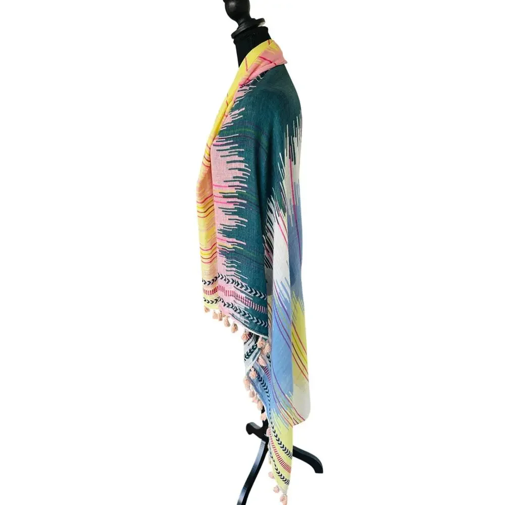 Boho Chic Mixed Pattern Tassel Scarf Wrap